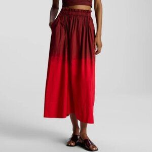 A.L.C. NWT Gina Dip Dye Midi Skirt Red Ombre